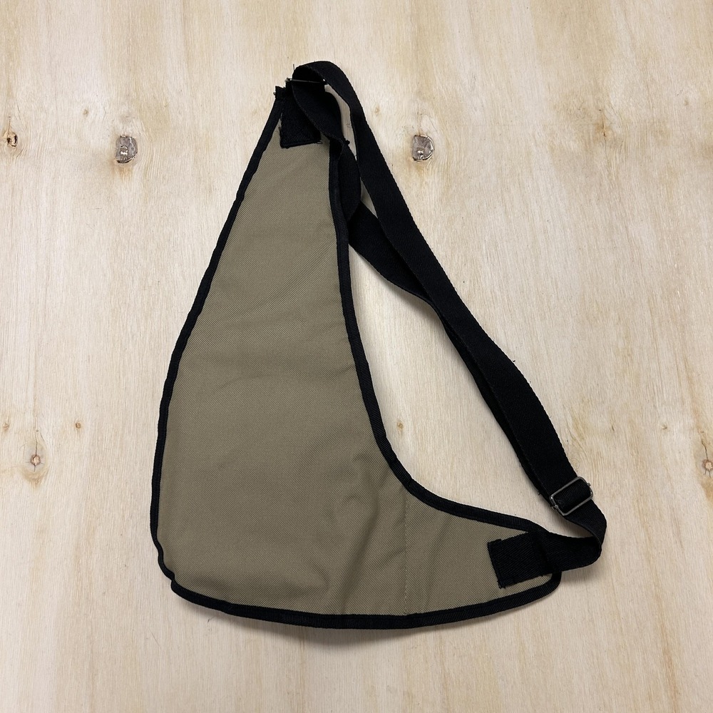 Sport Crossbody Bag Mens Medium Beige Canvas Sling Chest Pack Outdoor Travel - Picture 3 of 6